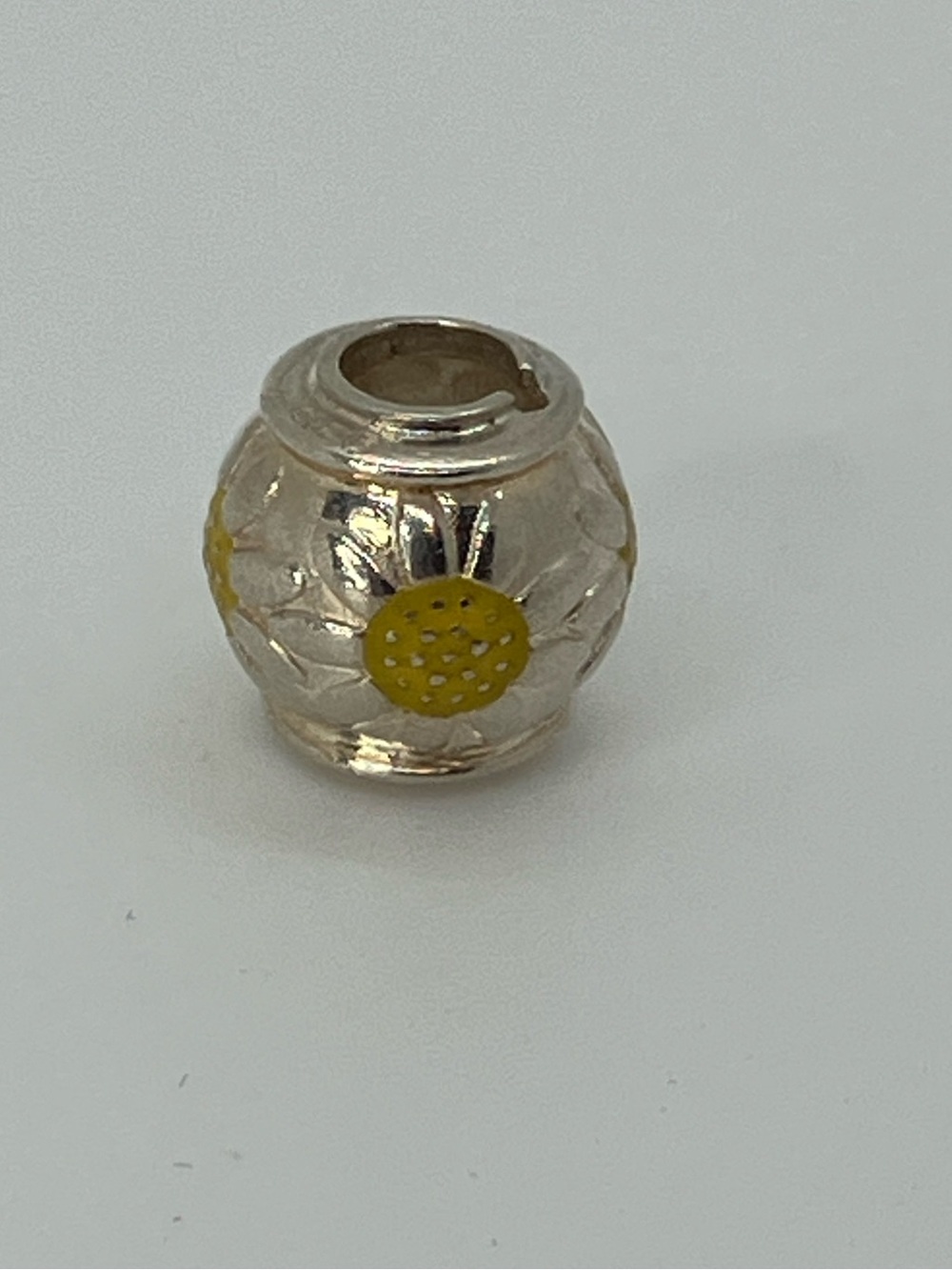 Halia 925 Sterling Silver & Yellow Enamel Floral Daisy Flower Charm